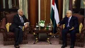 رئيس دولة فلسطين السيد محمود عباس-وزير الشؤون الخارجية والجالية الوطنية بالخارج، أحمد عطاف