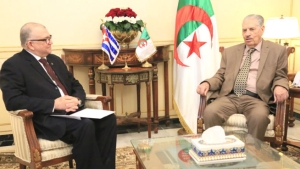 رئيس مجلس الأمة، صالح قوجيل- سفير جمهورية كوبا بالجزائر، أرماندو بوينو فرغارا
