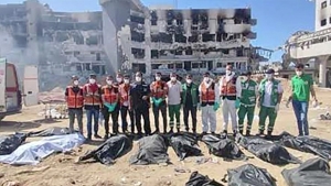 العثور على مقبرة جماعية ثالثة بمجمّع "الشفاء" الطبي