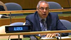 ممثل الجزائر الدائم لدى الأمم المتحدة ورئيس المجموعة العربية لشهر ماي، السفير سفيان ميموني
