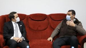 وزير الشباب والرياضة سيد علي خالدي- رئيس الاتحادية الجزائرية لكرة القدم خير الدين زطشي