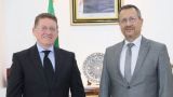 وزير الأشغال العمومية والمنشآت القاعدية، لخضر رخروخ - رئيس مجلس الأعمال الجزائري-الأمريكي، سامي بوكيلة