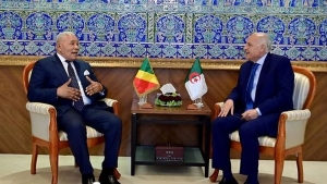 وزير الشؤون الخارجية والجالية الوطنية بالخارج، أحمد عطاف-رئيس الجمعية الوطنية لجمهورية الكونغو، السيد يزودور امفوبا