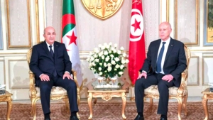 رئيس الجمهورية، السيد عبد المجيد تبون -رئيس الجمهورية التونسية السيد قيس سعيد