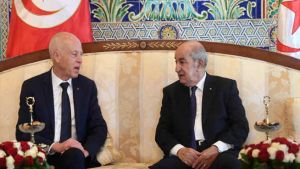 رئيس الجمهورية، السيد عبد المجيد تبون- رئيس الجمهورية التونسية السيد قيس سعيد