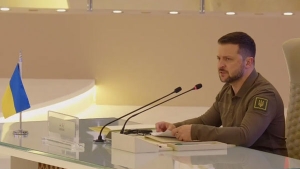 الرئيس الأوكراني، فولودومير زيلنسكي