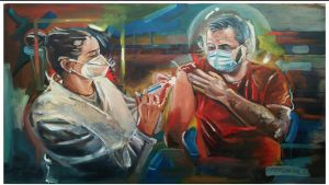 فنانون تشكيليون يرسمون كفاح الأطباء ضد كورونا