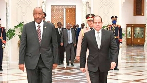 الرئيس المصري، عبد الفتاح السيسي-قائد الجيش السوداني الجنرال، عبد الفتاح البرهان