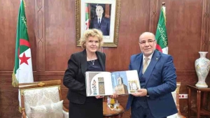 وزير الشؤون الدينية والأوقاف، يوسف بلمهدي-المقرّرة الخاصة للأمم المتحدة المكلفة بملف المدافعين عن حقوق الإنسان، ماري لولور