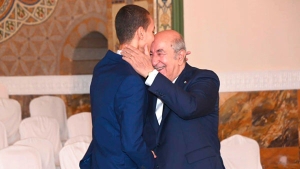          رئيس الجمهورية، السيد عبد المجيد تبون- النابغة محمد الأمين بن قدّاش المتحصل على أعلى معدل في شهادة البكالوريا وطنيا بـ19.50