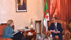 وزير الفلاحة والتنمية والريفية، محمد عبد الحفيظ هني- سفيرة الولايات المتحدة الأمريكية بالجزائر، إليزابيث مور أوبين