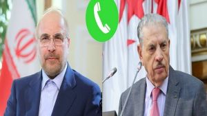 السيد صالح قوجيل، رئيس مجلس الأمة-السيد محمد باقر قاليباف، رئيس مجلس الشورى للجمهورية الإسلامية الإيرانية