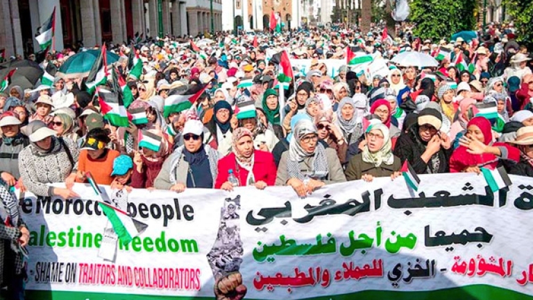 المدن المغربية تنتفض رفضا للتطبيع