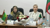وزيرة التضامن الوطني والأسرة وقضايا المرأة، صورية مولوجي - وزيرة العمل الاجتماعي والطفولة والأسرة للجمهورية الإسلامية الموريتانية، صفية بنت انتهاه