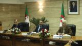 وزير العدل حافظ الأختام، لطفي بوجمعة- وزير المالية عبد الكريم بوالزرد- الوزيرة المحافظة السامية للرقمنة، مريم بن مولود 