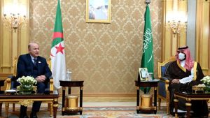 الأمير محمد بن سلمان ولي العهد، نائب رئيس الوزراء وزير الدفاع بالمملكة العربية السعودية-الوزير الأول وزير المالية، السيد أيمن بن عبد الرحمان