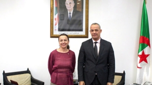  وزير العمل والتشغيل والضمان الاجتماعي، عبد الرحمان لحفاية-سفيرة الدنمارك، فانيسا فيقا ساينز