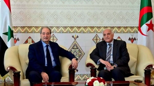 وزير الشؤون الخارجية والجالية الوطنية بالخارج، السيد أحمد عطاف-وزير الشؤون الخارجية السوري، السيد فيصل المقداد