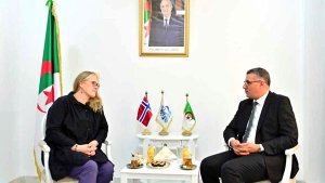  سفيرة النرويج بالجزائر، السيدة لوكن غزيال- المدير العام لوكالة الأنباء الجزائرية، سمير قايد