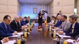 وزير الدولة، وزير الطاقة والمناجم والطاقات المتجددة، محمد عرقاب - نائب رئيس الوزراء ووزير الشؤون الخارجية والأوروبية والتعاون الإنمائي لمملكة بلجيكا، ماكسيم بريفو