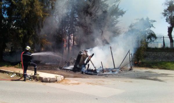 حريق بخيمة وسط مدينة بومرداس