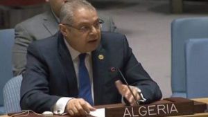 ممثل الجزائر الدائم لدى الأمم المتحدة ورئيس المجموعة العربية لشهر ماي، السفير سفيان ميموني