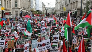 استمرار المظاهرات الحاشدة في أوروبا تضامنا مع غزة