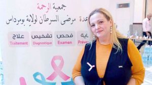 السيدة مليكة رازي رئيسة جمعية "الرحمة" لمساعدة مرضى السرطان ببومرداس