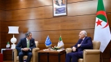 وزير الدولة، وزير الشؤون الخارجية والجالية الوطنية بالخارج والشؤون الإفريقية، أحمد عطاف - المدير العام للوكالة الدولية للطاقة الذرية، رافائيل ماريانو غروسي