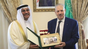 رئيس مجلس الأمة، السيد صالح قوجيل-رئيس البرلمان العربي، عادل بن عبد الرحمن العسومي